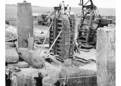 al0921 063 01 stone 57 being re erected from the north east 1958
